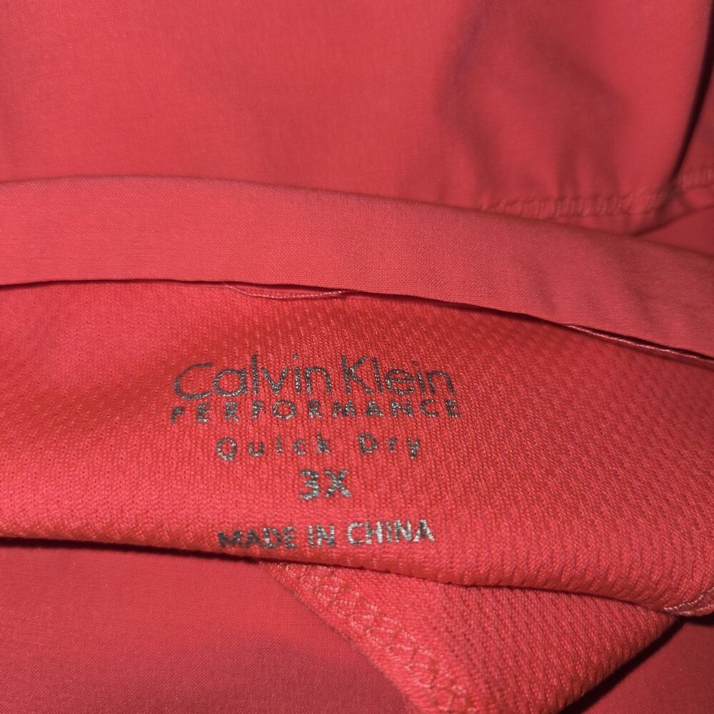 Calvin Klein Performance Quick Dry Top Womens 3X Coral Short Sleeve Cutout Back - Picture 8 of 9